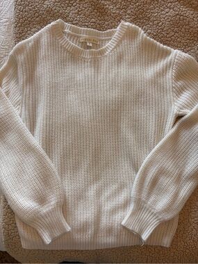 Copper Key Kids Cream Waffle Knit Crewneck Sweater Size M